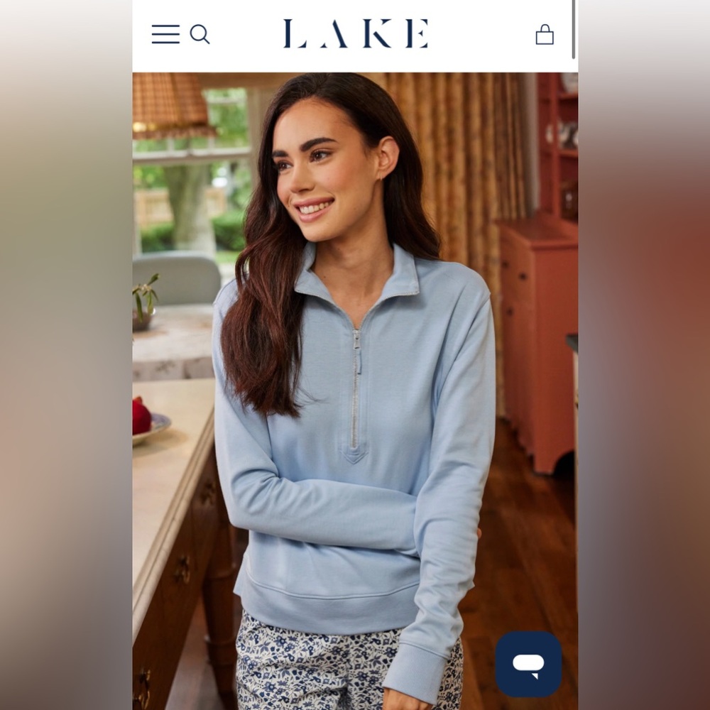 Lake Women's Light Blue Quarter-Zip Sweater